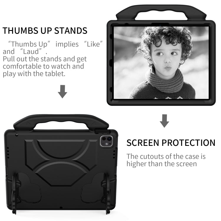For iPad Pro 13 2024 Children EVA Shockproof Tablet Case with Thumb Bracket(Black) - iPad Pro 13 2024 Cases by PMC TechLife | Online Shopping South Africa | PMC TechLife | Buy Now Pay Later Mobicred