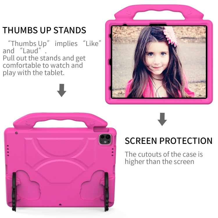 For iPad Pro 13 2024 Children EVA Shockproof Tablet Case with Thumb Bracket(RoseRed) - iPad Pro 13 2024 Cases by PMC TechLife | Online Shopping South Africa | PMC TechLife | Buy Now Pay Later Mobicred