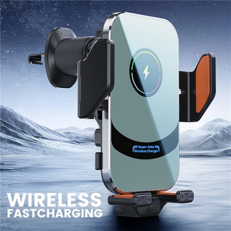 X16 Car Smart Sensor Phone Holder Magnetic Phone Mount Automatic Wireless Charger(Silver) - Wireless Charging Pads by PMC TechLife | Online Shopping South Africa | PMC TechLife | Buy Now Pay Later Mobicred