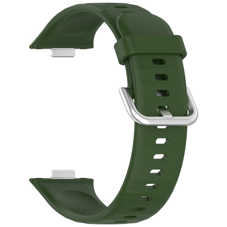 For Huawei Watch Fit3 Silicone Soft Watch Band + Clear Watch Protective Case Set(Army Green) - Watch Bands by PMc TechLife | Online Shopping South Africa | PMc TechLife | Buy Now Pay Later Mobicred