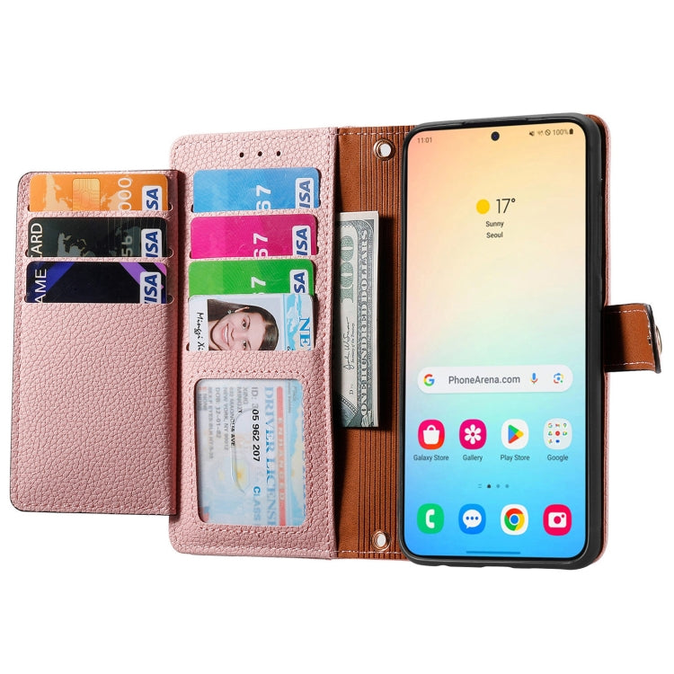 For Samsung Galaxy S25 5G Love Zipper Lanyard Leather Phone Case(Pink) - Galaxy S25 5G Cases by PMC TechLife | Online Shopping South Africa | PMC TechLife | Buy Now Pay Later Mobicred
