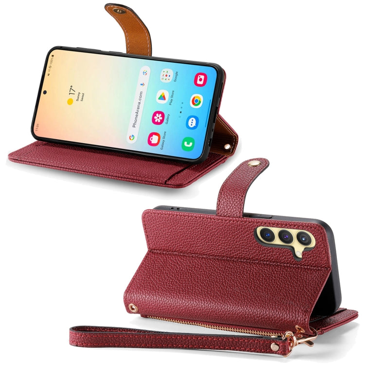 For Samsung Galaxy S25+ 5G Love Zipper Lanyard Leather Phone Case(Red) - Galaxy S25+ 5G Cases by PMC TechLife | Online Shopping South Africa | PMC TechLife | Buy Now Pay Later Mobicred