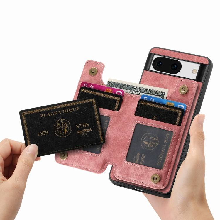 For Google Pixel 9 / 9 Pro Retro Leather Zipper Wallet Back Phone Case(Pink) - Google Cases by PMC TechLife | Online Shopping South Africa | PMC TechLife | Buy Now Pay Later Mobicred