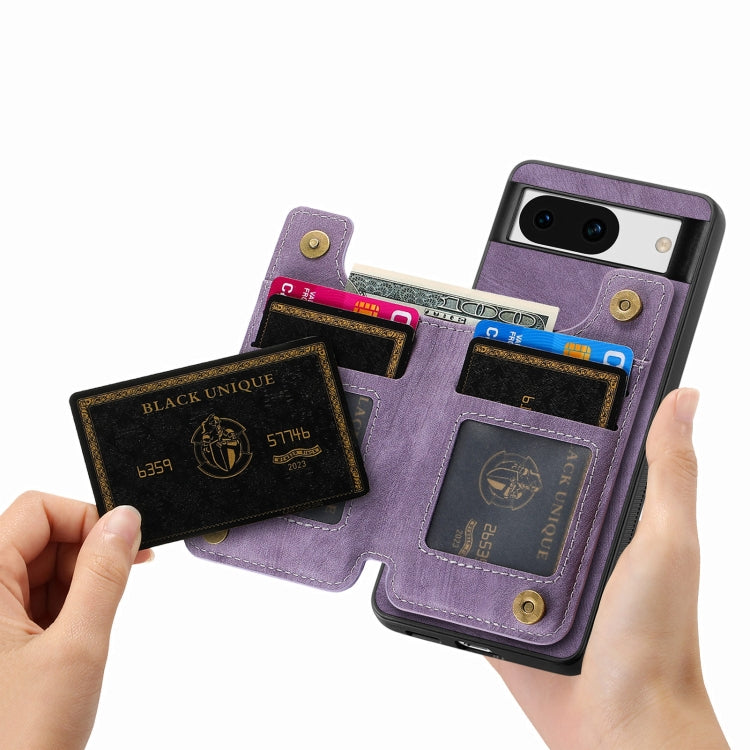 For Google Pixel 9 Pro XL Retro Leather Zipper Wallet Back Phone Case(Purple) - Google Cases by PMC TechLife | Online Shopping South Africa | PMC TechLife | Buy Now Pay Later Mobicred