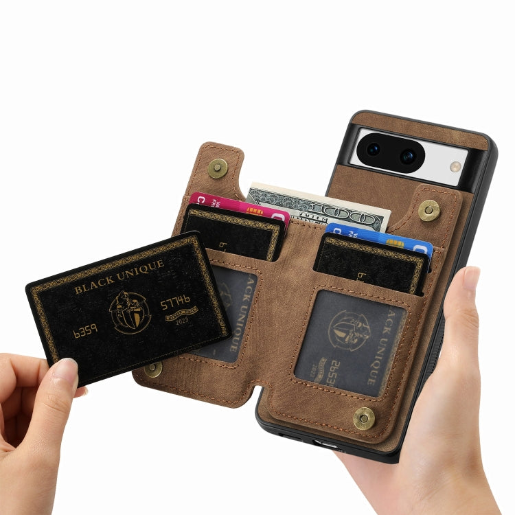 For Google Pixel 9 Pro XL Retro Leather Zipper Wallet Back Phone Case(Brown) - Google Cases by PMC TechLife | Online Shopping South Africa | PMC TechLife | Buy Now Pay Later Mobicred