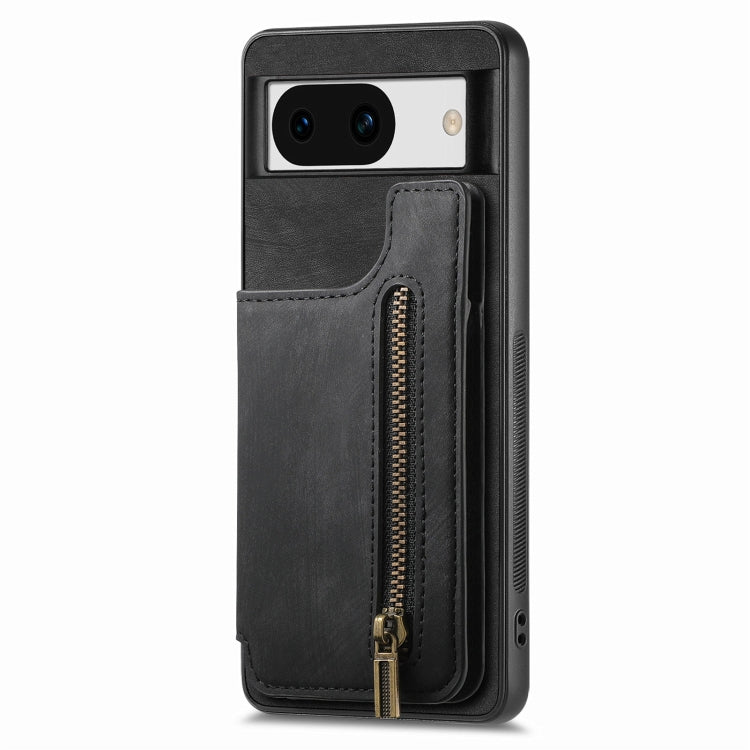 For Google Pixel 9 Pro XL Retro Leather Zipper Wallet Back Phone Case(Black) - Google Cases by PMC TechLife | Online Shopping South Africa | PMC TechLife | Buy Now Pay Later Mobicred