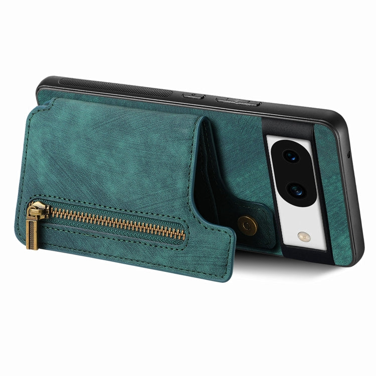 For Google Pixel 9 Pro XL Retro Leather Zipper Wallet Back Phone Case(Green) - free shipping - PMC TechLife - Order now!
