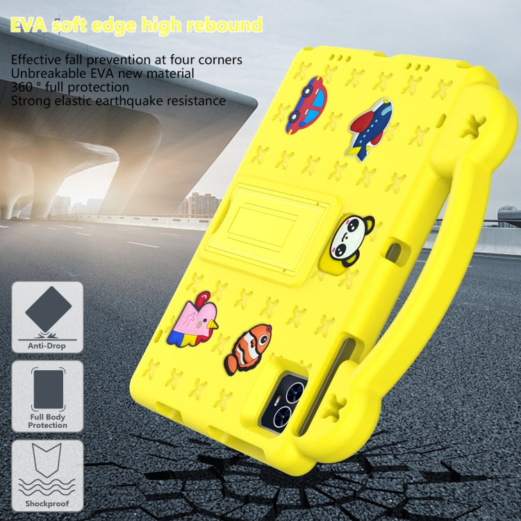 For Teclast M50 HD 10.1 / M50 Pro 10.1 2023 Handle Kickstand Children EVA Shockproof Tablet Case(Yellow) - free shipping - PMC TechLife - Order now!