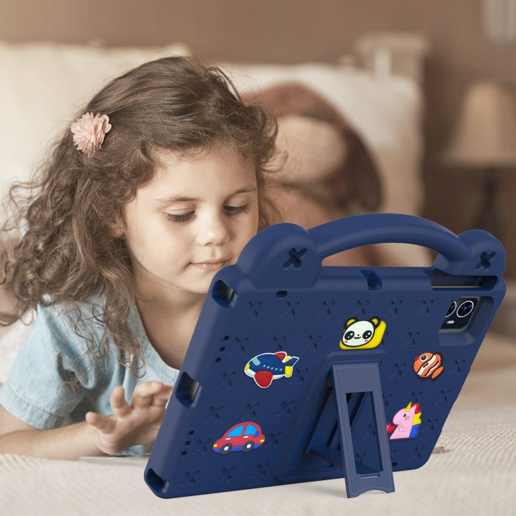For Teclast M50 HD 10.1 / M50 Pro 10.1 2023 Handle Kickstand Children EVA Shockproof Tablet Case(Navy Blue) - Teclast by PMC TechLife | Online Shopping South Africa | PMC TechLife | Buy Now Pay Later Mobicred