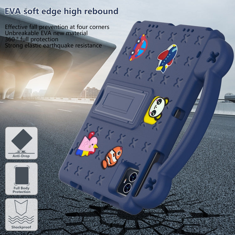 For Walmart ONN 10.1 Gen4 2024 Handle Kickstand Children EVA Shockproof Tablet Case(Navy Blue) - Others by PMC TechLife | Online Shopping South Africa | PMC TechLife | Buy Now Pay Later Mobicred