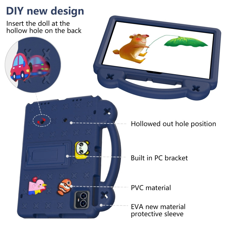 For Walmart ONN 10.1 Gen4 2024 Handle Kickstand Children EVA Shockproof Tablet Case(Navy Blue) - Others by PMC TechLife | Online Shopping South Africa | PMC TechLife | Buy Now Pay Later Mobicred