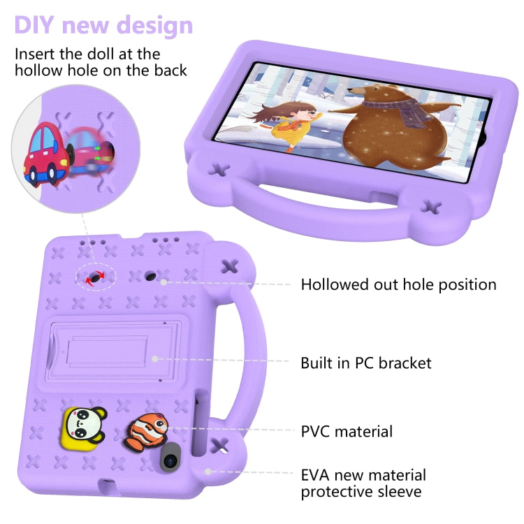 For Walmart Onn 7.0 Gen4 2024 Handle Kickstand Children EVA Shockproof Tablet Case(Light Purple) - Others by PMC TechLife | Online Shopping South Africa | PMC TechLife | Buy Now Pay Later Mobicred