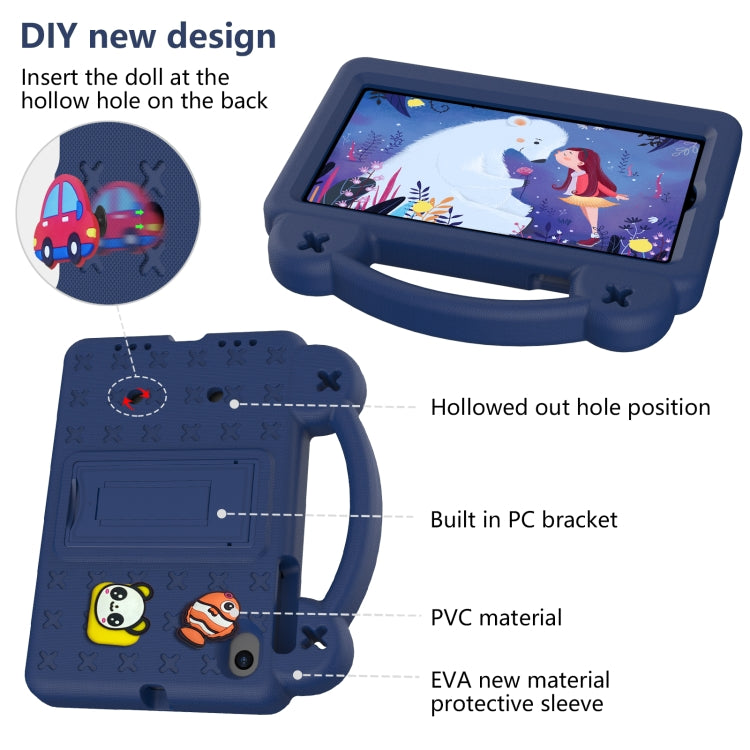 For Walmart Onn 7.0 Gen4 2024 Handle Kickstand Children EVA Shockproof Tablet Case(Navy Blue) - Others by PMC TechLife | Online Shopping South Africa | PMC TechLife | Buy Now Pay Later Mobicred
