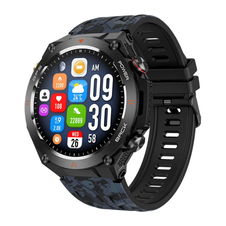 KC82 1.45 inch Color Screen Smart Watch, Support Bluetooth Call / Health Monitoring(Camouflage Black) - Smart Watches by PMC TechLife | Online Shopping South Africa | PMC TechLife | Buy Now Pay Later Mobicred