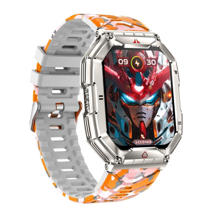 KR82 2.1 inch Color Screen Smart Watch, Support Bluetooth Call / Health Monitoring(Camouflage Orange) - Smart Wristbands by PMC TechLife | Online Shopping South Africa | PMC TechLife | Buy Now Pay Later Mobicred