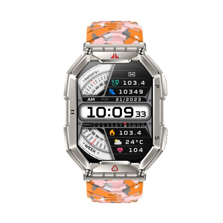 KR82 2.1 inch Color Screen Smart Watch, Support Bluetooth Call / Health Monitoring(Camouflage Orange) - Smart Wristbands by PMC TechLife | Online Shopping South Africa | PMC TechLife | Buy Now Pay Later Mobicred