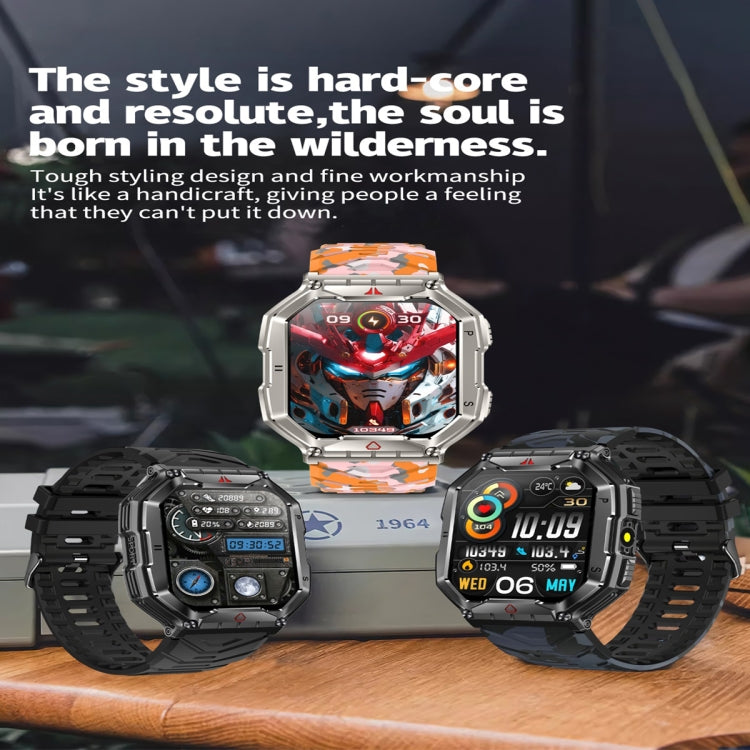 KR82 2.1 inch Color Screen Smart Watch, Support Bluetooth Call / Health Monitoring(Black) - Smart Wristbands by PMC TechLife | Online Shopping South Africa | PMC TechLife | Buy Now Pay Later Mobicred