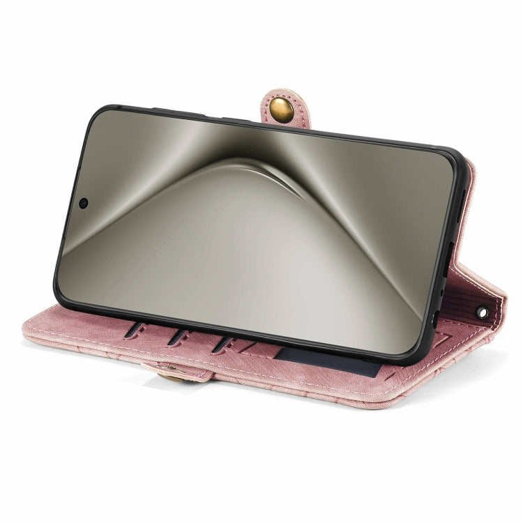 For Huawei Pura 70 Pro Geometric Zipper Wallet Side Buckle Leather Phone Case(Pink) - Huawei Cases by PMC Jewellery | Online Shopping South Africa | PMC Jewellery | Buy Now Pay Later Mobicred