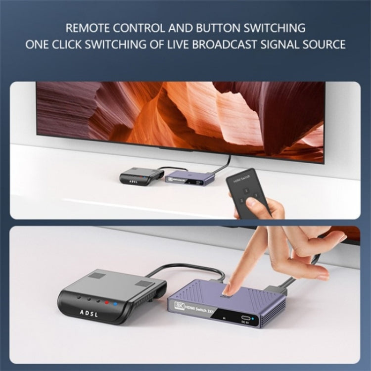 Q803 For TV / Monitor / Camera 8K HDMI 3-in-1-out Switch Converter with USB-C 5V Port - Video Capture Solutions by PMC TechLife | Online Shopping South Africa | PMC TechLife | Buy Now Pay Later Mobicred