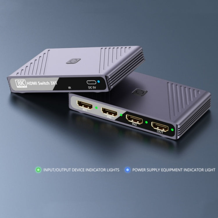 Q803 For TV / Monitor / Camera 8K HDMI 3-in-1-out Switch Converter with USB-C 5V Port - Video Capture Solutions by PMC TechLife | Online Shopping South Africa | PMC TechLife | Buy Now Pay Later Mobicred