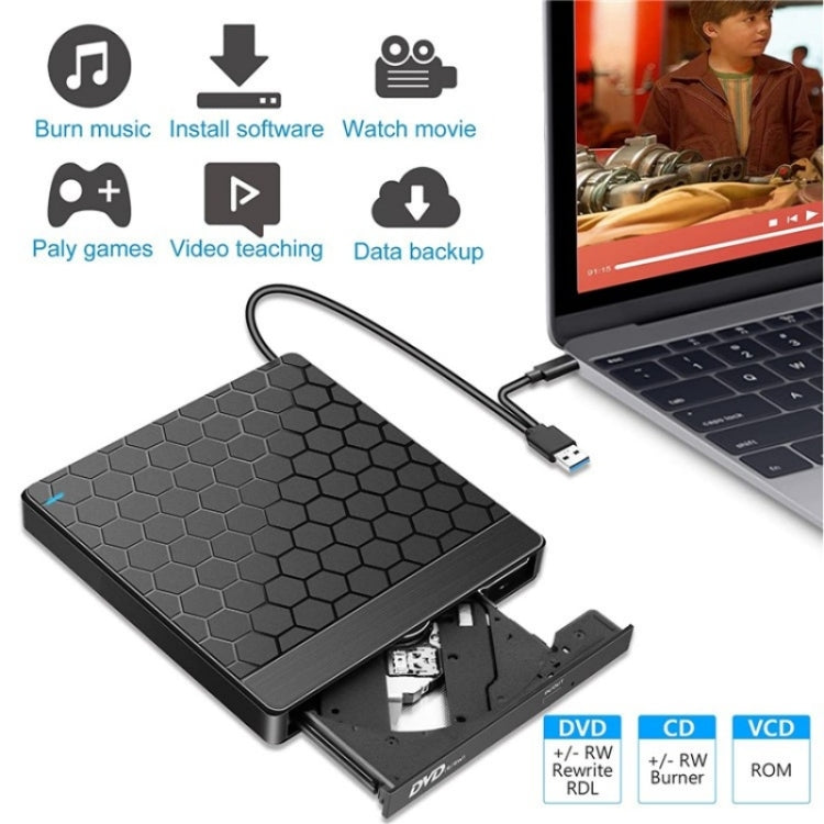 042  Football Pattern USB3.0 / Type-C Computer Laptop External Optical Drive Burner DVD Burner - free shipping - PMC Jewellery - Order now!