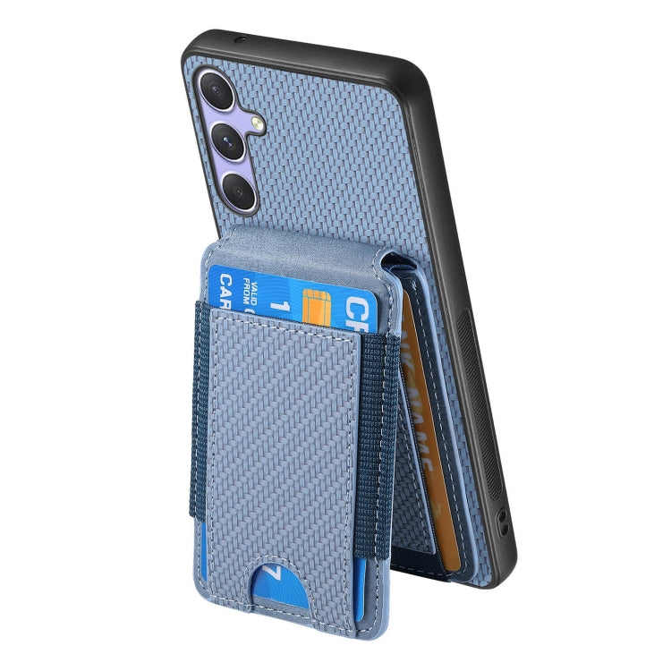 For Samsung Galaxy S25 Ultra 5G Carbon Fiber Vertical Flip Wallet Stand Phone Case(Blue) - Galaxy S25 Ultra 5G Cases by PMC Jewellery | Online Shopping South Africa | PMC Jewellery | Buy Now Pay Later Mobicred