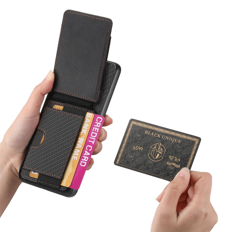 For Samsung Galaxy S25 Ultra 5G Carbon Fiber Vertical Flip Wallet Stand Phone Case(Black) - Galaxy S25 Ultra 5G Cases by PMC Jewellery | Online Shopping South Africa | PMC Jewellery | Buy Now Pay Later Mobicred