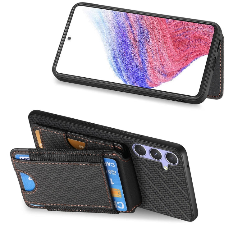 For Samsung Galaxy S25 Ultra 5G Carbon Fiber Vertical Flip Wallet Stand Phone Case(Black) - Galaxy S25 Ultra 5G Cases by PMC Jewellery | Online Shopping South Africa | PMC Jewellery | Buy Now Pay Later Mobicred
