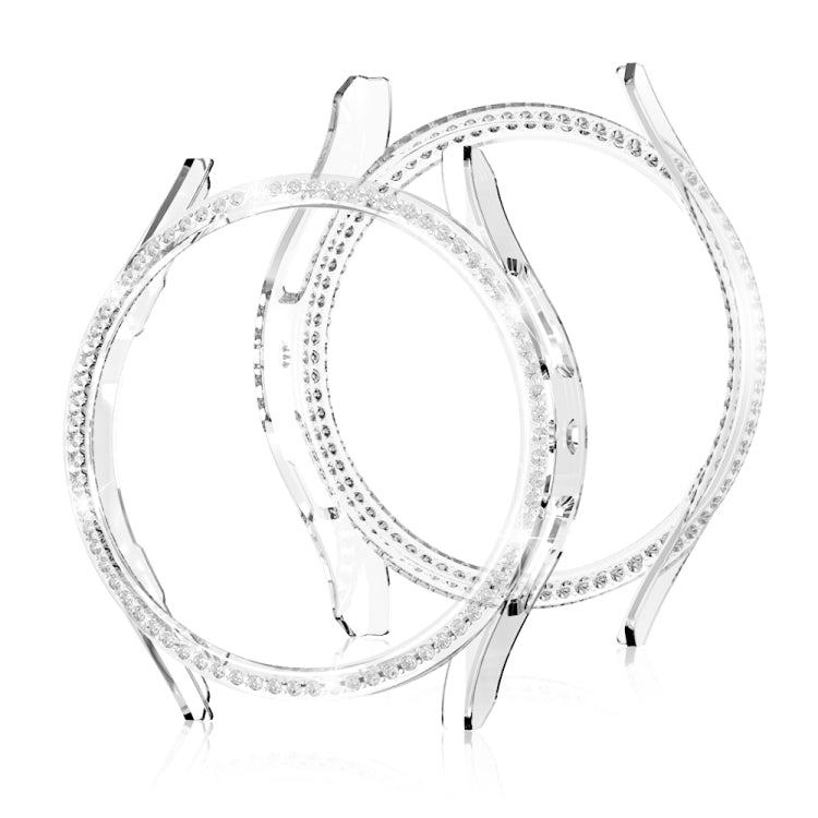 For Samsung Galaxy Watch 7 40mm Single Diamond Hollow PC Watch Protective Case(Transparent) - Watch Cases by PMC TechLife | Online Shopping South Africa | PMC TechLife | Buy Now Pay Later Mobicred