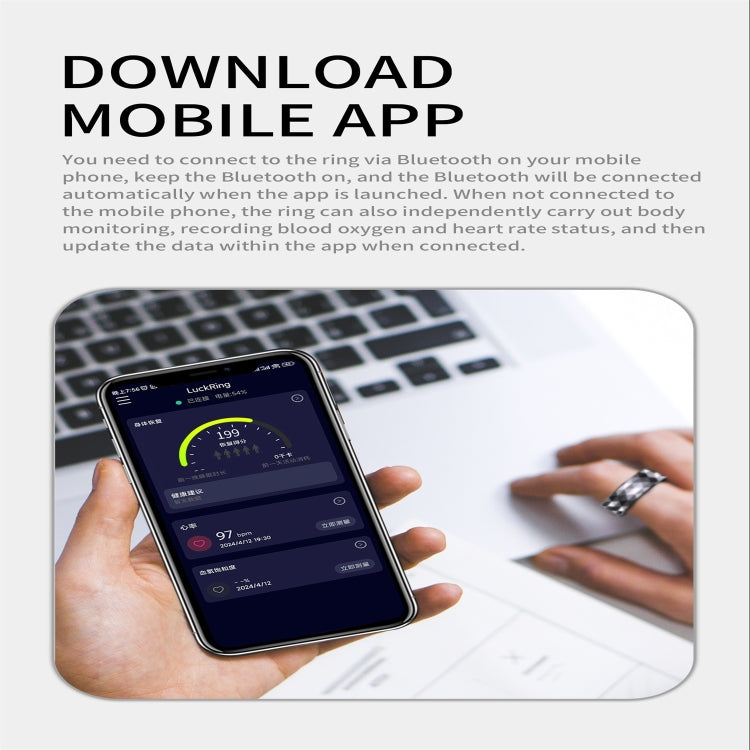 R12M SIZE 20 Smart Ring, Support Health Monitoring / Multiple Exercise Modes(Silver) - Smart Rings / Smart Telephones by PMC TechLife | Online Shopping South Africa | PMC TechLife | Buy Now Pay Later Mobicred