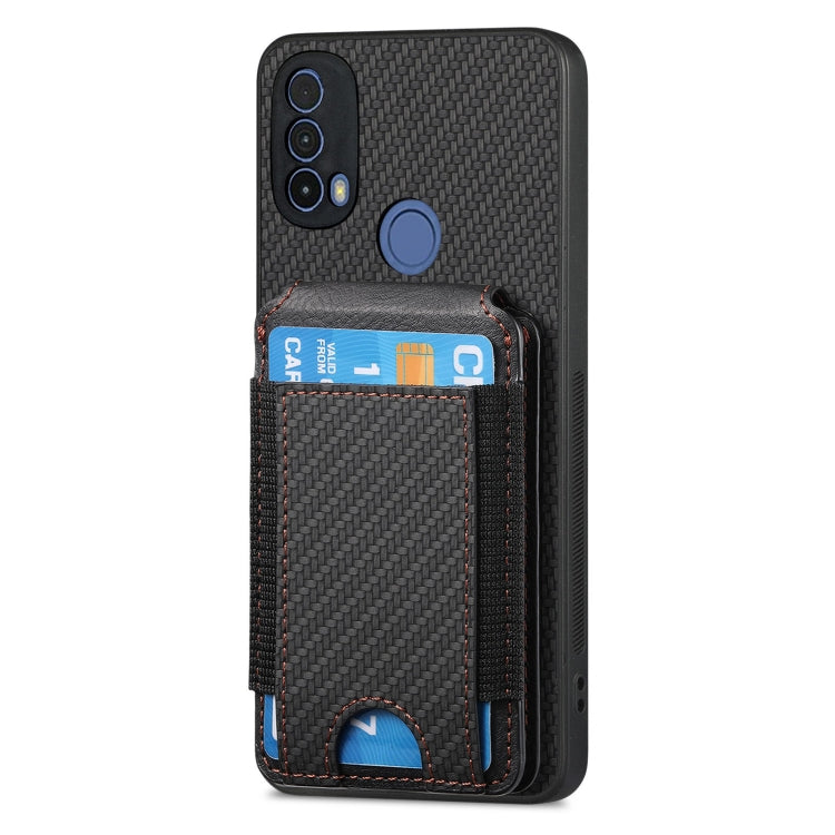 For Motorola Moto E40 Carbon Fiber Vertical Flip Wallet Stand Phone Case(Black) - Motorola Cases by PMC TechLife | Online Shopping South Africa | PMC TechLife | Buy Now Pay Later Mobicred