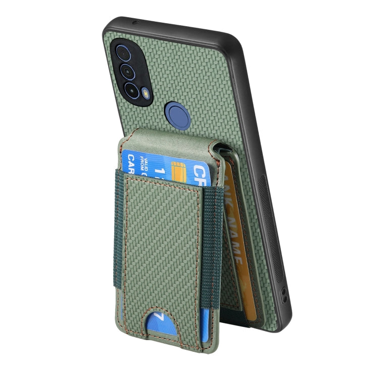 For Motorola Moto G Play 2024  5G Carbon Fiber Vertical Flip Wallet Stand Phone Case(Green) - Motorola Cases by PMC TechLife | Online Shopping South Africa | PMC TechLife | Buy Now Pay Later Mobicred