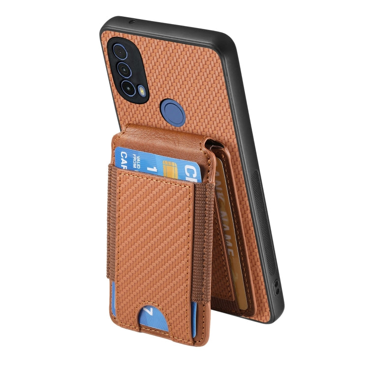For Motorola Moto G Power 2024 5G Carbon Fiber Vertical Flip Wallet Stand Phone Case(Brown) - Motorola Cases by PMC TechLife | Online Shopping South Africa | PMC TechLife | Buy Now Pay Later Mobicred