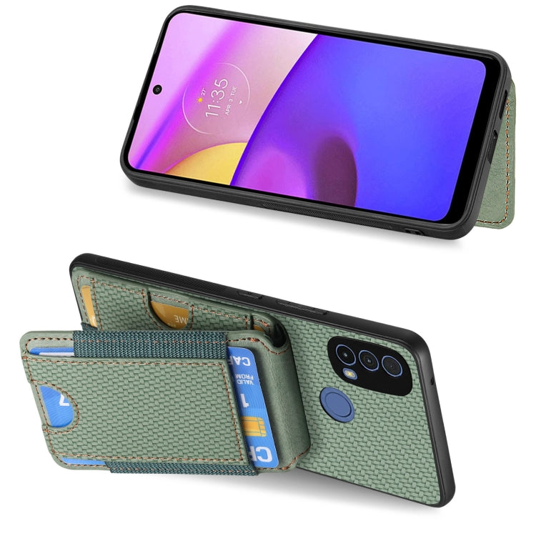 For Motorola Moto G Power 2024 5G Carbon Fiber Vertical Flip Wallet Stand Phone Case(Green) - Motorola Cases by PMC TechLife | Online Shopping South Africa | PMC TechLife | Buy Now Pay Later Mobicred