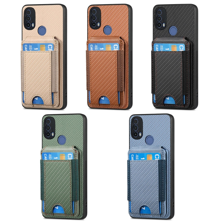 For Motorola Moto E40 Carbon Fiber Vertical Flip Wallet Stand Phone Case(Green) - Motorola Cases by PMC TechLife | Online Shopping South Africa | PMC TechLife | Buy Now Pay Later Mobicred