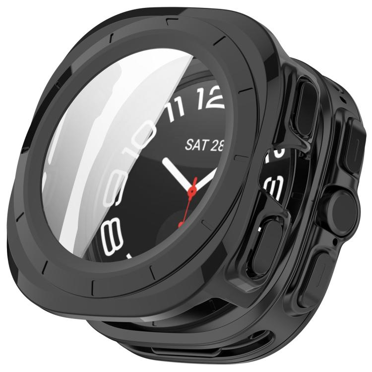 For Samsung Galaxy Watch Ultra 47mm PC+Tempered Film Integrated Waterproof Watch Protective Case(Black) - Watch Cases by PMC TechLife | Online Shopping South Africa | PMC TechLife | Buy Now Pay Later Mobicred
