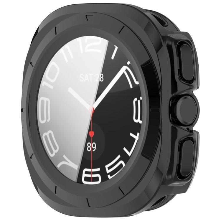 For Samsung Galaxy Watch Ultra 47mm PC+Tempered Film Integrated Waterproof Watch Protective Case(Black) - Watch Cases by PMC TechLife | Online Shopping South Africa | PMC TechLife | Buy Now Pay Later Mobicred