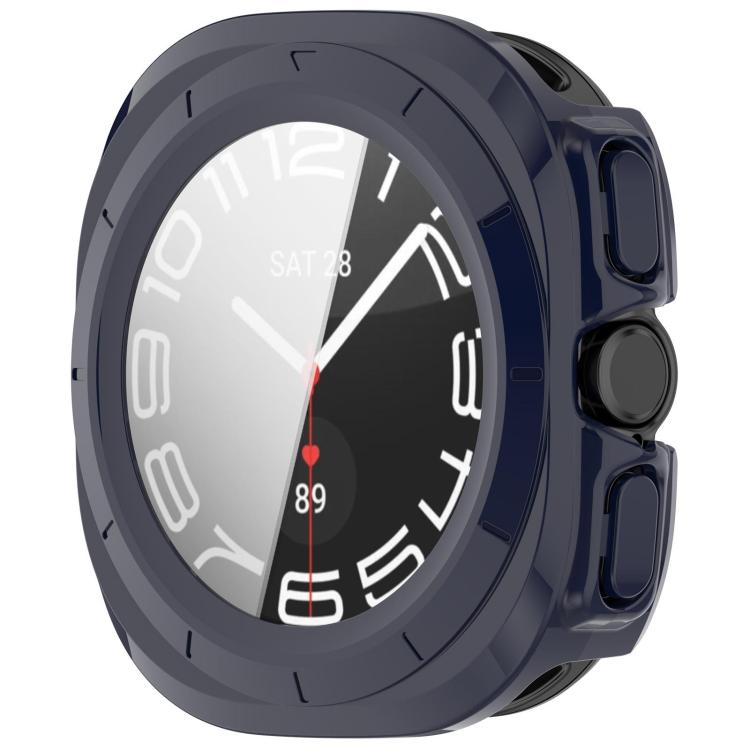For Samsung Galaxy Watch Ultra 47mm PC+Tempered Film Integrated Waterproof Watch Protective Case(Dark Blue) - free shipping - PMC Jewellery - Order now!