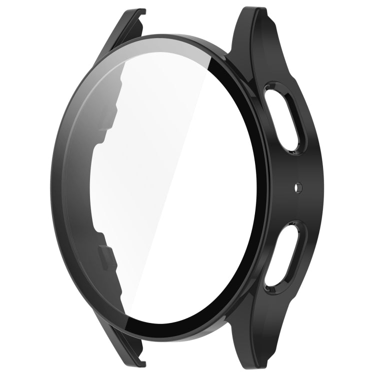 For Samsung Galaxy Watch 7 44mm PC+Tempered Film Integrated Waterproof Watch Protective Case(Black) - Watch Cases by PMC TechLife | Online Shopping South Africa | PMC TechLife | Buy Now Pay Later Mobicred