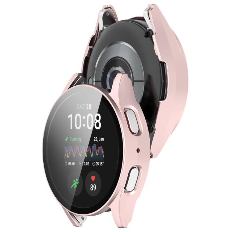 For Samsung Galaxy Watch 7 44mm PC+Tempered Film Integrated Waterproof Watch Protective Case(Rose Gold) - Watch Cases by PMC TechLife | Online Shopping South Africa | PMC TechLife | Buy Now Pay Later Mobicred