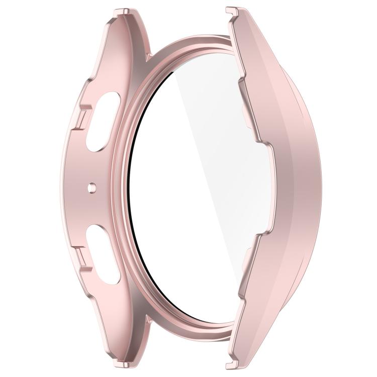For Samsung Galaxy Watch 7 44mm PC+Tempered Film Integrated Waterproof Watch Protective Case(Rose Gold) - Watch Cases by PMC TechLife | Online Shopping South Africa | PMC TechLife | Buy Now Pay Later Mobicred