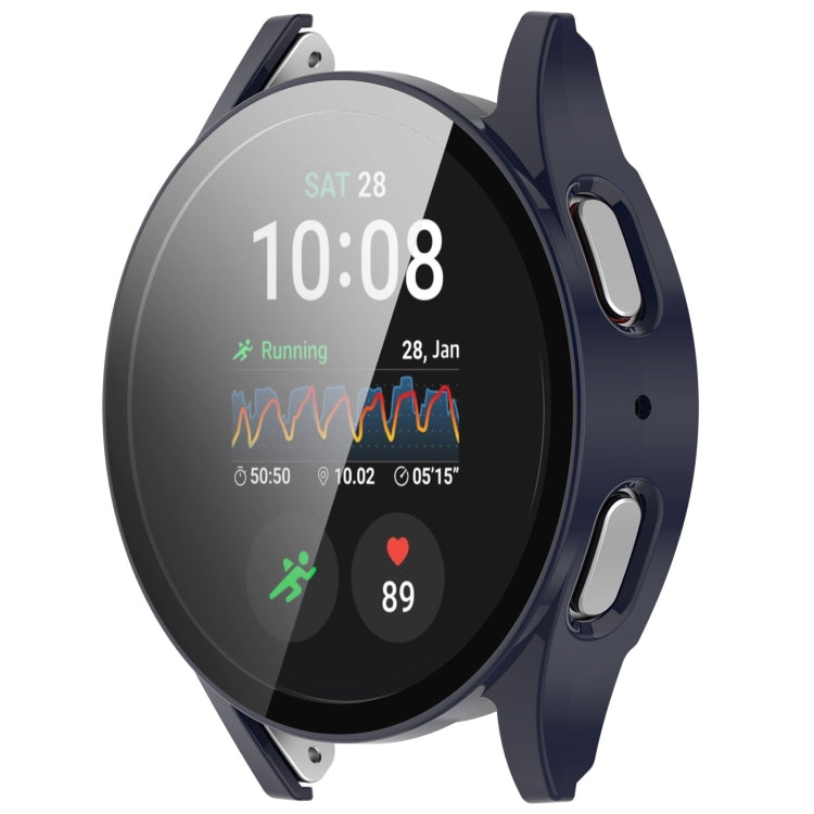 For Samsung Galaxy Watch 7 44mm PC+Tempered Film Integrated Waterproof Watch Protective Case(Dark Blue) - Watch Cases by PMC TechLife | Online Shopping South Africa | PMC TechLife | Buy Now Pay Later Mobicred