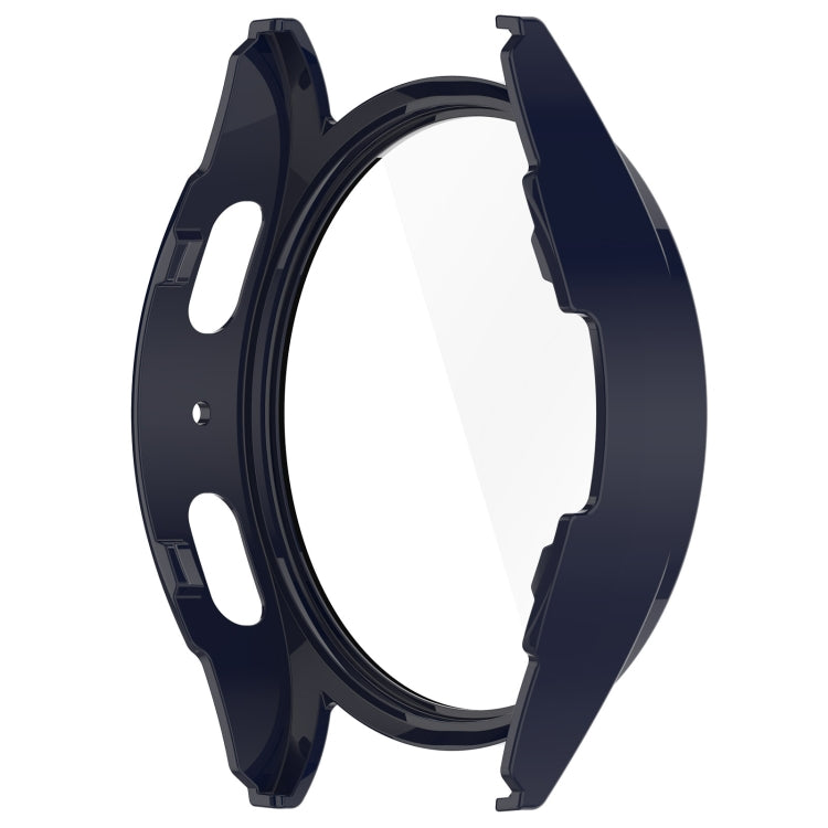 For Samsung Galaxy Watch 7 44mm PC+Tempered Film Integrated Waterproof Watch Protective Case(Dark Blue) - Watch Cases by PMC TechLife | Online Shopping South Africa | PMC TechLife | Buy Now Pay Later Mobicred