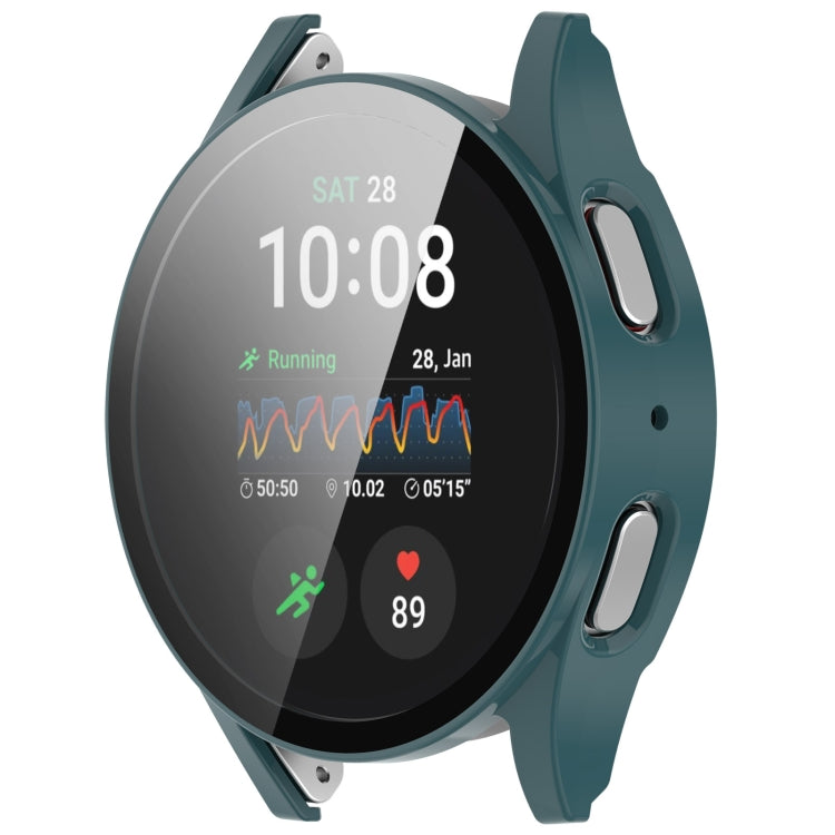 For Samsung Galaxy Watch 7 44mm PC+Tempered Film Integrated Waterproof Watch Protective Case(Pine Green) - Watch Cases by PMC TechLife | Online Shopping South Africa | PMC TechLife | Buy Now Pay Later Mobicred