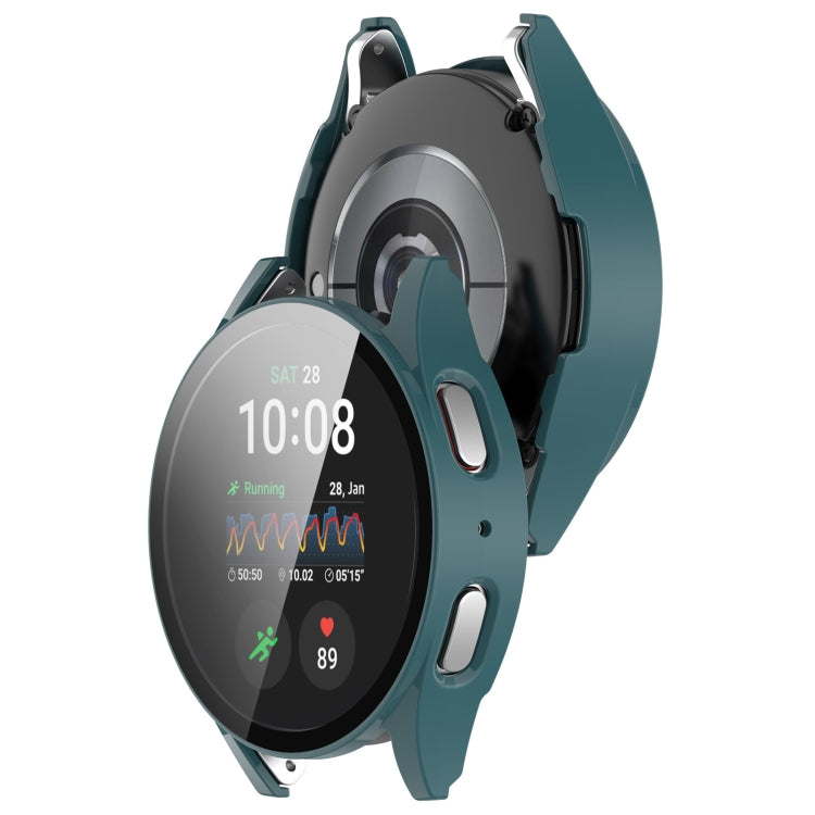 For Samsung Galaxy Watch 7 44mm PC+Tempered Film Integrated Waterproof Watch Protective Case(Pine Green) - Watch Cases by PMC TechLife | Online Shopping South Africa | PMC TechLife | Buy Now Pay Later Mobicred
