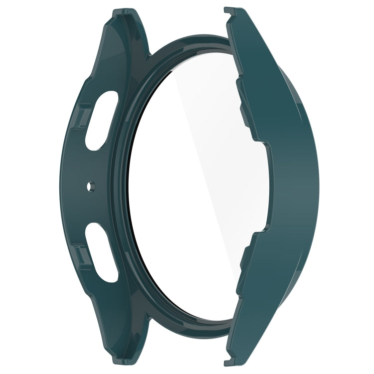 For Samsung Galaxy Watch 7 44mm PC+Tempered Film Integrated Waterproof Watch Protective Case(Pine Green) - Watch Cases by PMC TechLife | Online Shopping South Africa | PMC TechLife | Buy Now Pay Later Mobicred