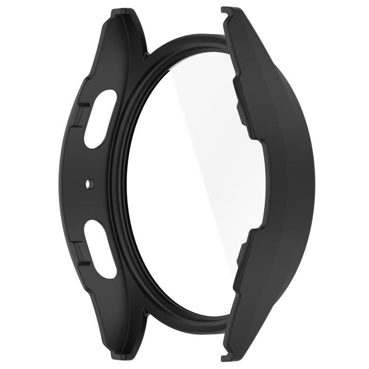 For Samsung Galaxy Watch 7 40mm PC+Tempered Film Integrated Waterproof Watch Protective Case(Matte Black) - Watch Cases by PMC TechLife | Online Shopping South Africa | PMC TechLife | Buy Now Pay Later Mobicred