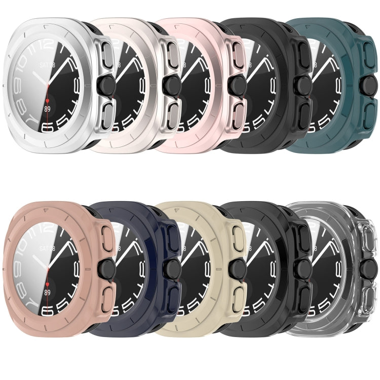 For Samsung Galaxy Watch 7 44mm PC+Tempered Film Integrated Waterproof Watch Protective Case(Dark Blue) - Watch Cases by PMC TechLife | Online Shopping South Africa | PMC TechLife | Buy Now Pay Later Mobicred