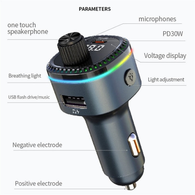 C58 Car MP3 Music Player Type-C + USB Car Charger Bluetooth Adapter FM Transmitter - Car Charger by PMC TechLife | Online Shopping South Africa | PMC TechLife | Buy Now Pay Later Mobicred