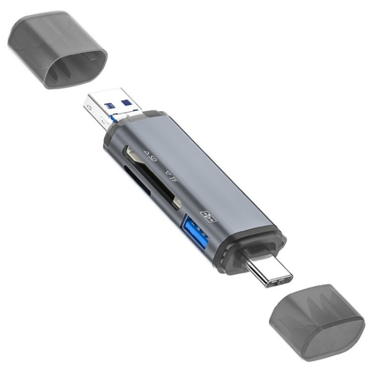 ADS-306 U-Disk Data Transfer Adapter USB / 8 Pin / Type-C Plug SD TF Card Reader - free shipping - PMC Jewellery - Order now!